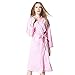 Produktbild MIRRAY Damen Coraline Plüsch Bademantel Langarm Robe Mantel Einfarbig Negligee Nachtwäsche (Rosa,M)