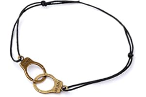 IDIN JEWELLERY Idin Fashion Anklet - Black cotton wax cord adjustable anklet with handcuffs (Length approx. 37 cm)