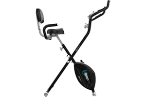 Cecotec Bicicleta Estática Plegable DrumFit X-Bike Neo Ultra. Sillín Confort con Respaldo, Volante de Inercia 1,5kg, 8 Niveles, Plegado Fácil y Compacto, Pantalla LCD, Soporte Dispositivos, Pulsómetro