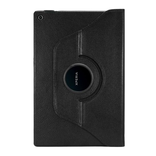 3in1 Set: kwmobile Hülle für Sony Xperia Tablet Z – 360° Standfunktion Case Tablet Schutzhülle Kunstleder – Smart Cover Tabletcase Schwarz + Folie, kristallklar + Stylus, Schwarz - 6