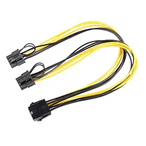 Shayaan 18AWG PCI-E 8pin to Dual 8-pin Y-Splitter Extension Cable Connector for Computer PC