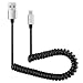 Produktbild CICIYONER 1M Feder Coiled Retractable USB Ein Mann, um c USB-C Datenladekabel zu tippen (Silber)