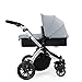 Ickle Bubba Stomp V2 All In One Baby Travel System - Lightweight Chasis Pram, Pushchair & Car Seat (Silver & Silver)