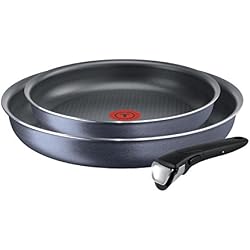 Tefal-L2319202-Ingenio Elegance Lot de 2 poêles 24/28 cm + 1 poêle Gris Pailleté Tous Feux sauf Induction