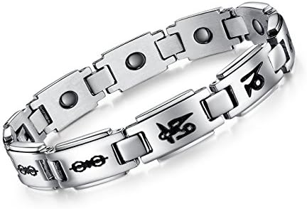Mintik Avalokiteshvara Religious Bracelet Men's Womens Stainless Steel Mantra Om Mani Padme Hum Link Bracelet