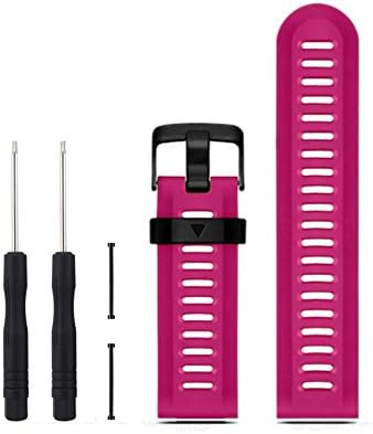 Modelshow Smart Bracelet Replacement Wristband Comfortable Soft Silicone Strap with Replacement Installation Tools for Garmin Fenix3 (Rose red)