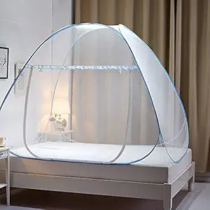 GALOPPIA Foldable Mosquito Net /Machhardani - Single Bed Bed Size 200 cm (6ft) X 120 cm (4ft) X 140 cm (Blue)