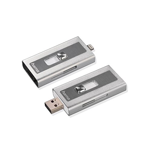 Hama microSD Kartenleser mit USB- und Lightning-Anschluss MoveData, Apple MFI zertifiziert, für iPhone, iPad, iPod, Notebook und PC, silber - 4