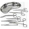 Forgesy Set of 13 Pieces Basic Minor Surgery Kit Steel Kidney Tray Surgical Instruments
