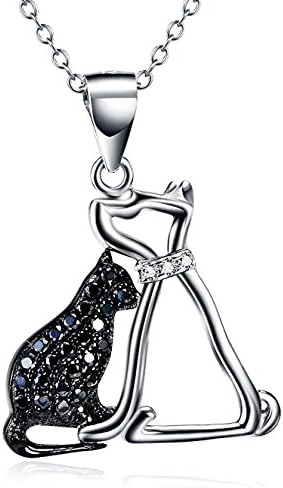 925 Sterling Silver Double Heart Pendant Necklace for Women, 18" Box Chain
