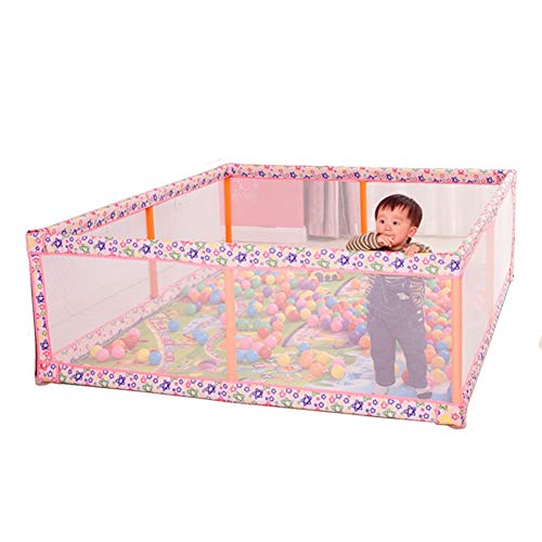 Preisvergleich Produktbild Laufgitter Parc à bébé Baby Sicherheitszaun ence Mehrzweckkleinkind Kids Activity Center Zimmersafe Krabbeln Big Bed Leitplanke (Color : Pink, Size : 180×190cm)