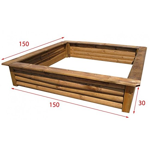 Sandkasten Sandkiste 150x150cm KDI braun imprägniert - 2