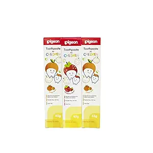 Pigeon Children Tripack Toothpaste Orange (45g, Pack of 2) & Strawberry (45g, Pack of 1)