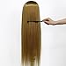 Neverland Beauty 26" Long Smooth 100% Synthetic Brown Hair Hairdressing Equipment Styling Head Doll Mannequin Training Head Tools Braiding Cutting Student Practice Model with Clamp #27 UK Stock