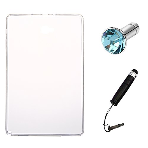 Lusee® Funda de Silicona para Samsung Galaxy Tab A 10.1 SM-P580 P585 Suave Cascara TPU Blanco Semi Transparente