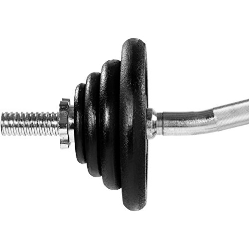 MOVIT® SZ Curlset aus GUSSEISEN, Variante 26 kg oder 66,5 kg, Stange verchromt & gerendelt 120 cm x Ø 3 cm STANDARDNORM mit Sternverschluss - 5