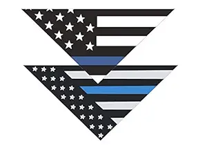 Native Pup Thin Blue Line Dog Bandana| Package of 2| Police Law Enforcement Support Handkerchief Bandanna (Large)