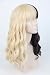 Topcosplay Women's Medium Fluffy Curly Half Blonde and Half Natural Black two Tone Hair Halloween Cosplay Costume Fiber Hair Wigs