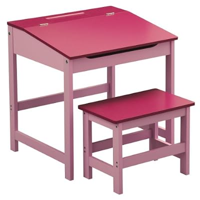 Premier Housewares 2402525 Bureau/Tabouret d'enfants MDF Rose