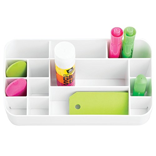 mDesign - Organizador de oficina y de escritorio - 14 compartimientos -
Blanco