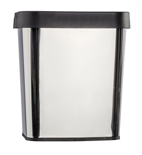 Wenko 22154100 Universal-Abfalleimer eckig, Fassungsvermögen 12 L, Edelstahl, glänzend, 19 x 29,5 x 32 cm - 2