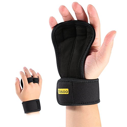 Yosoo Training Crossfit Grips, Fitnesshandschuhe mit Handgelenkschutz für Männer oder Frauen Gewichtheben Krafttraining Turnen, mit Micro Fiber Polsterung zu Vermeiden Schwielen