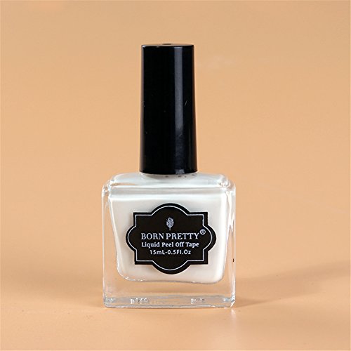 Born Pretty 15 ml weiß Abziehen Liquid Tape & Peel Off Base Coat Nail Art Liquid Palisade Nail Art Latex - 8