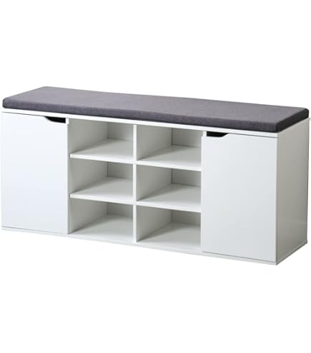Trendteam Smart Living Garderobe Kast Schoenenkast Zitbank Baxter, 81 X 49 X 41 Cm In Wit Decor In Landelijke Stijl