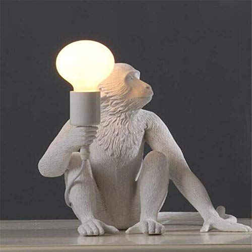 Xiao Yun ☞ ® Monkey Table Lamps Retro Rustic Monkey Night LightResin Nordic Simple Desk Lamp for Kids Boy Girl Living Room Bedroom Office Bedsides E27 White 12.22"×12.22" ☜