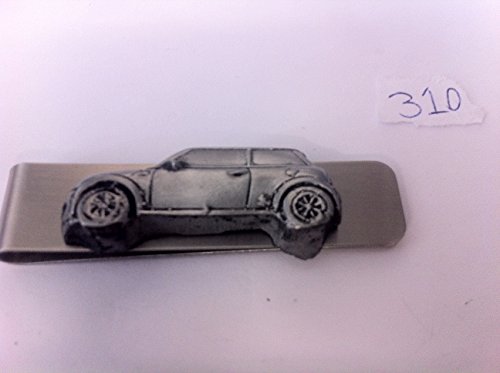 Preisvergleich Produktbild Edelstahl Geldklammer / Geldscheinklammer mit Mini Cooper-Logo ref310, Zinn-Optik