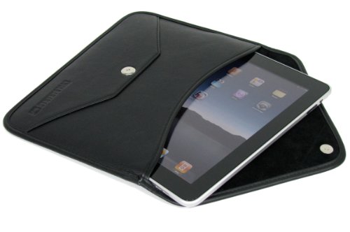 COOL BANANAS Envelope Tasche | Briefcase Slim für iPad Pro 12.9 in Klassischer Brief-Form | Hülle aus hochwertigem Kunstleder | Passgenau und edel | Business-Case für Sie und Ihn | Farbe Schwarz
