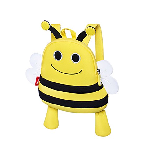 BINGONE Kids Cartoon Backpack Nursery Pre-school Travel Outdoor Yellow Bee 1~3 Years Old Boys and Girls
