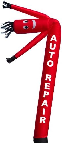 Torero Inflatables Air Dancer Sky Puppet Tall Tube Man Inflatable with Lettering "AUTO REPAIR", Red, 20-Feet