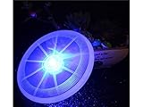 Tamaño: Aprox.13x13cm FOOBRTOPOO Diseño Unico Flying Saucer Luminous Frisbee Coaster con luz LED para Home Bar Garden Uso en Exteriores (luz Azul)