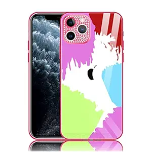 Case Creation Watercolor Series - Liquid Painting Tempered Glass TPU Shockproof Gradient Diamond Sparkle Camera Protection Back Case Colorful Cover for Apple iPhone 11 Pro Max - (Tie dye, Pattern 1)