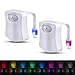 Produktbild 2PCS LED Nachtlicht mit Sensor 8 Farben Farbwechsel WC Night Verwendung im Dunkeln