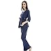 Bearsland Maternity Women's 3 Pieces Set Maternity Nursing Pajamas Blue UK Size Medium