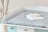 KraftKids Wickelauflage weiße Anker auf Grau verschiedene Größen wählbar: 75 x 70 cm / 60 x 70 cm / 78 x 78 cm / 85 x 75 cm