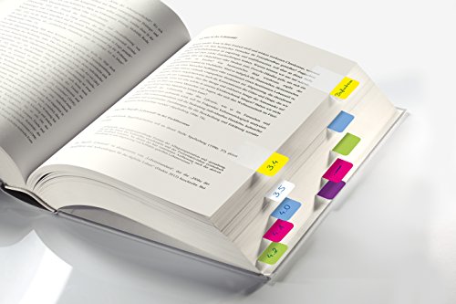 Tab Marker Film Adhesivo Marcadores Extra Fuerte 25 x 38 mm 60 hojas de lim  n color de rosa azul   p  rpura blanco   amarillo