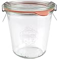 Weck Airtight Clip-Close Sealed 290 ml Jar with Lid 80 mm, Pack of 6, Glass, Transparent