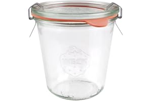 Weck Set di 6 Bicchieri Tumbler Coperchio, Anello di Tenuta e Morsetti, ciascuno da 290 ml, tonda, 6 unità