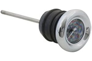 BILLET PROOF DESIGNS Chrome Shorty Style Oil Tank Dipstick with Oil Temperature Gauge - Black Gauge Face - Fits 1979-2003 Harley Sportster XL and 1984-1999 Harley Softail Models - Replaces HD Part# 62668-87T (40-0361)