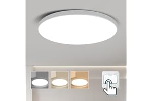 CANMEIJIA CANMEIJA Led Ceiling Light 24W Bathroom Light IP44 Kitchen Lights Ceiling 3000K-6500K with Memory Function for Bathroom Living Room Children's Room Hallway 30cm White
