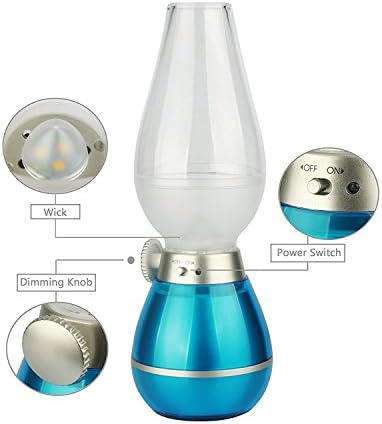 Rechargeable Waterproof USB lamp - Use by Bedside Desk Table Camping Portable Laptop Reading (Blue)
