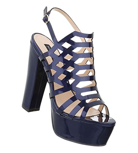 Preisvergleich Produktbild Schuhcity24 Damen Schuhe 16236 Sandaletten Blau 38