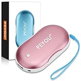 PEYOU Rechargeable Chauffe-Mains, 3 en 1 USB Chauffe-Mains électrique 5200mAH Portable Batterie Externe avec Fonction d'éclairage LED pour iphone,Samsung,ipad,etc-Cadeau de Noël Parfait(Or Rose)