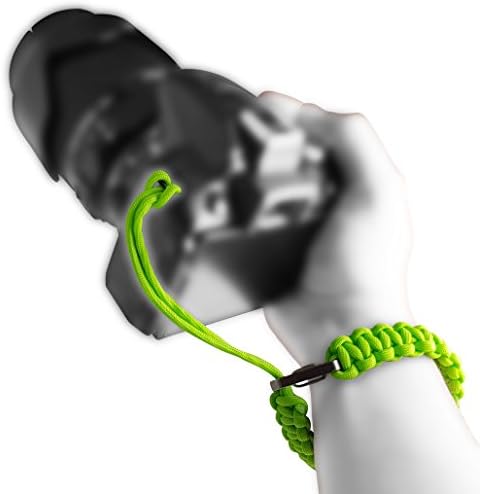 * GERMANY Dealer/DSLR SLR Compact Camera New Paracord Neck Strap (Neon Green) for Canon Sony Nikon Pentax Hand Strap/Wrist Strap with Macrame/Mind Care Essentials