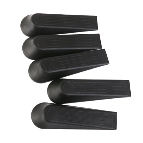 NUOLUX 5pcs Tür Stopper Tür Block Keile (schwarz) - 3
