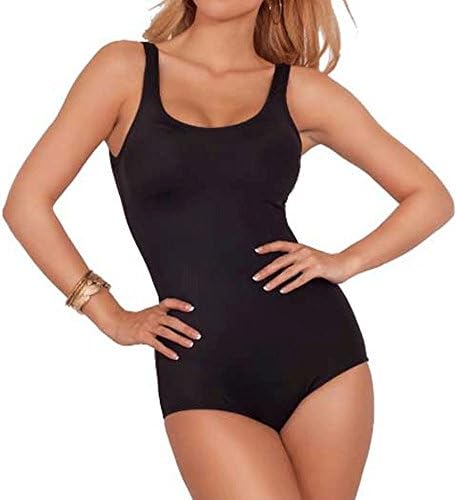 One Piece Women's Swimsuit Slim Fit Noir + motif zébré X-Large