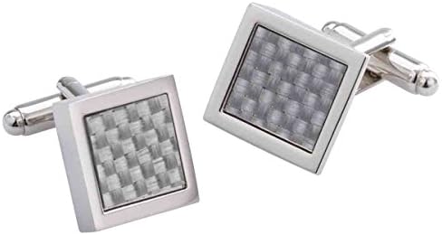 White/Silver Moker Carbon Fibre Cufflinks by Duncan Walton